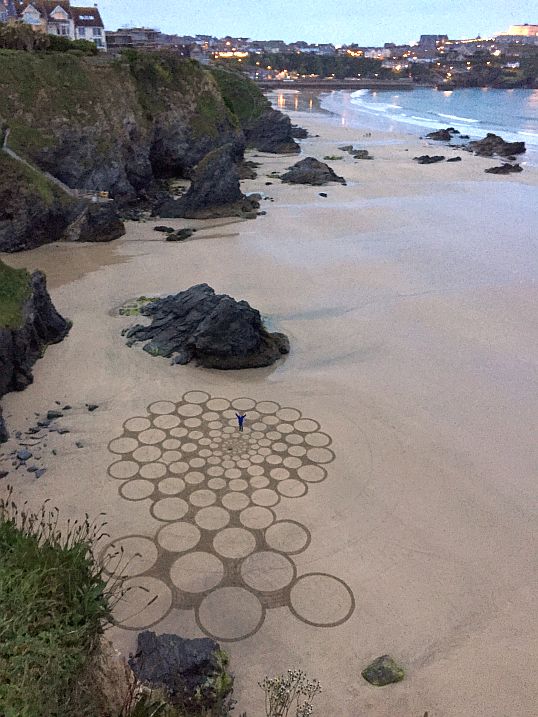 Newquay Beach Raked Circles