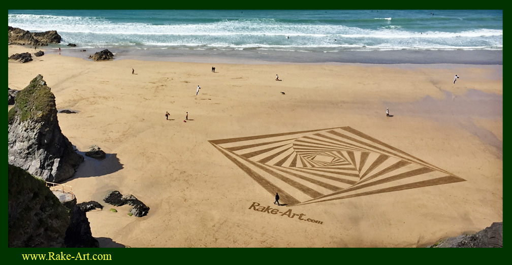 Newquay Beach Rake Art