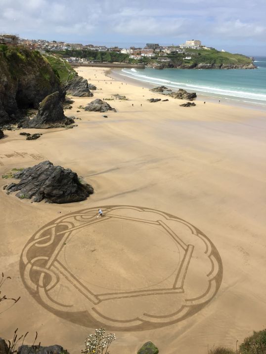 Newquay Beach Rake Art