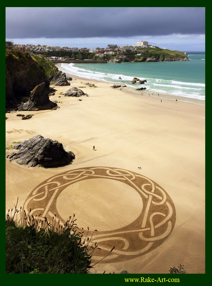Newquay Beach Rake Art