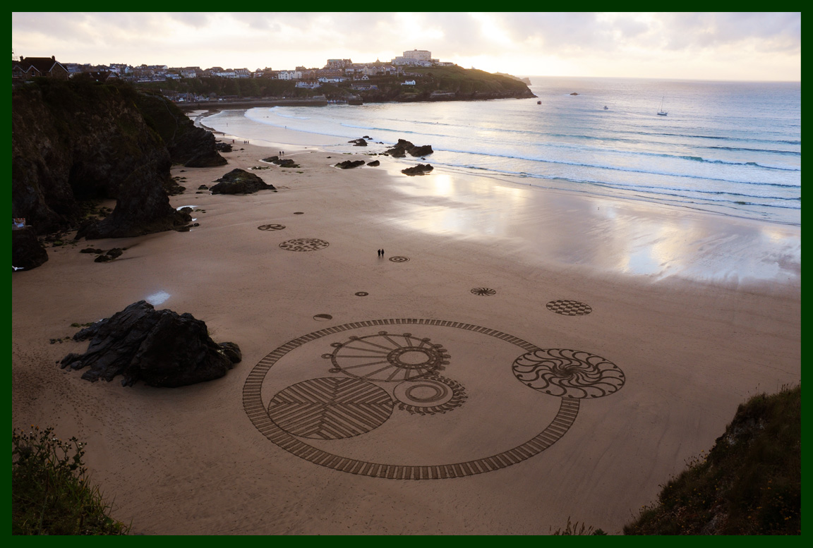 Raked Art on Newquay Beach