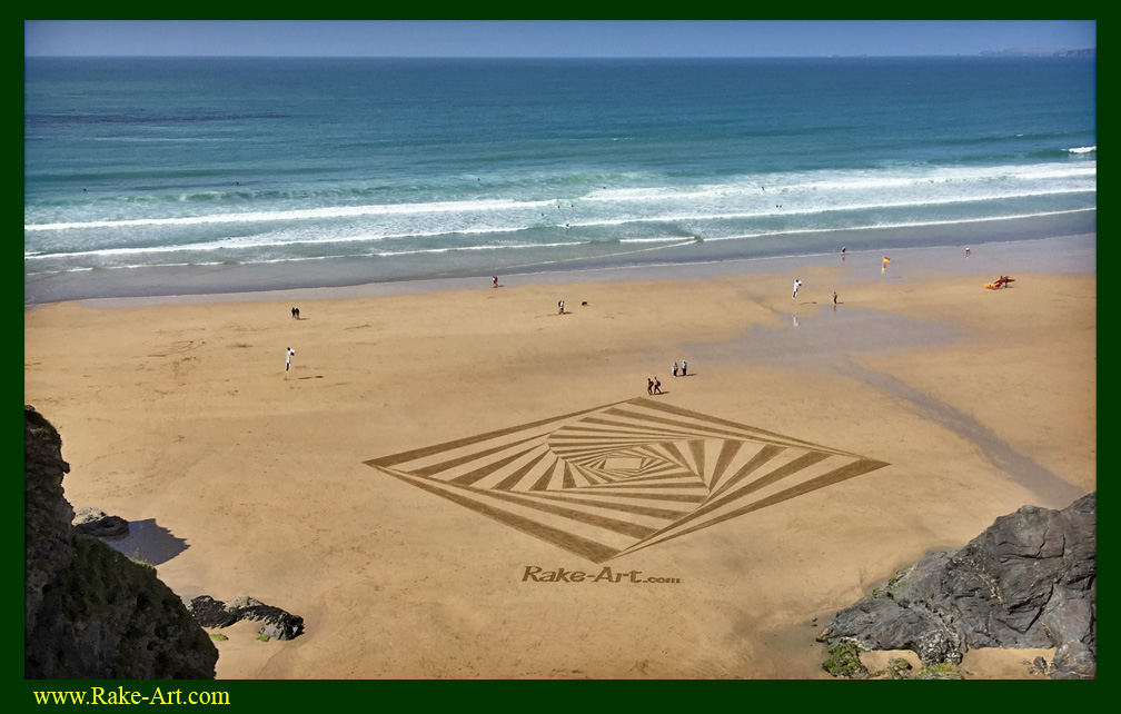 Newquay Beach Rake Art