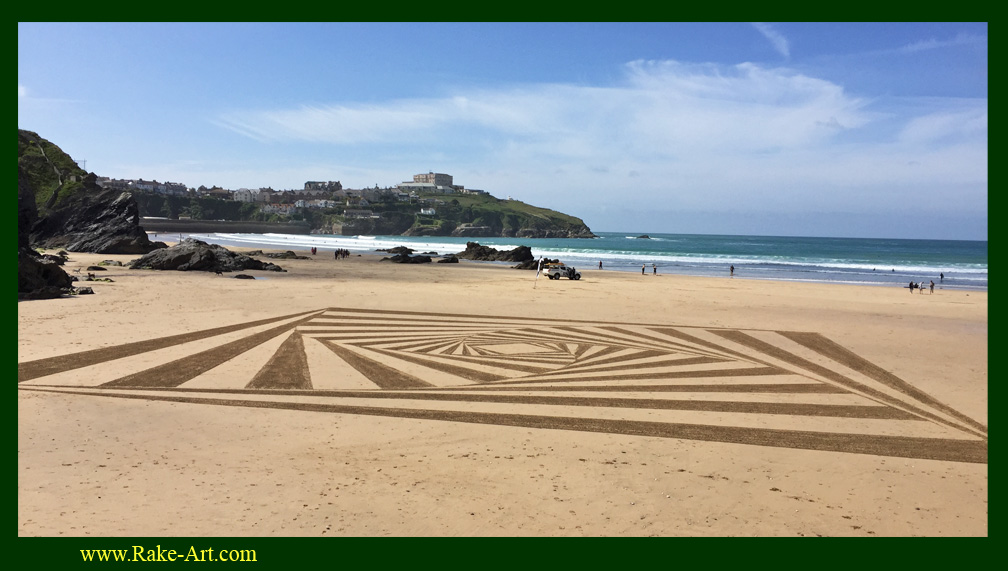 Newquay Beach Rake Art