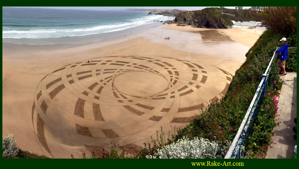 Newquay Beach Rake Art